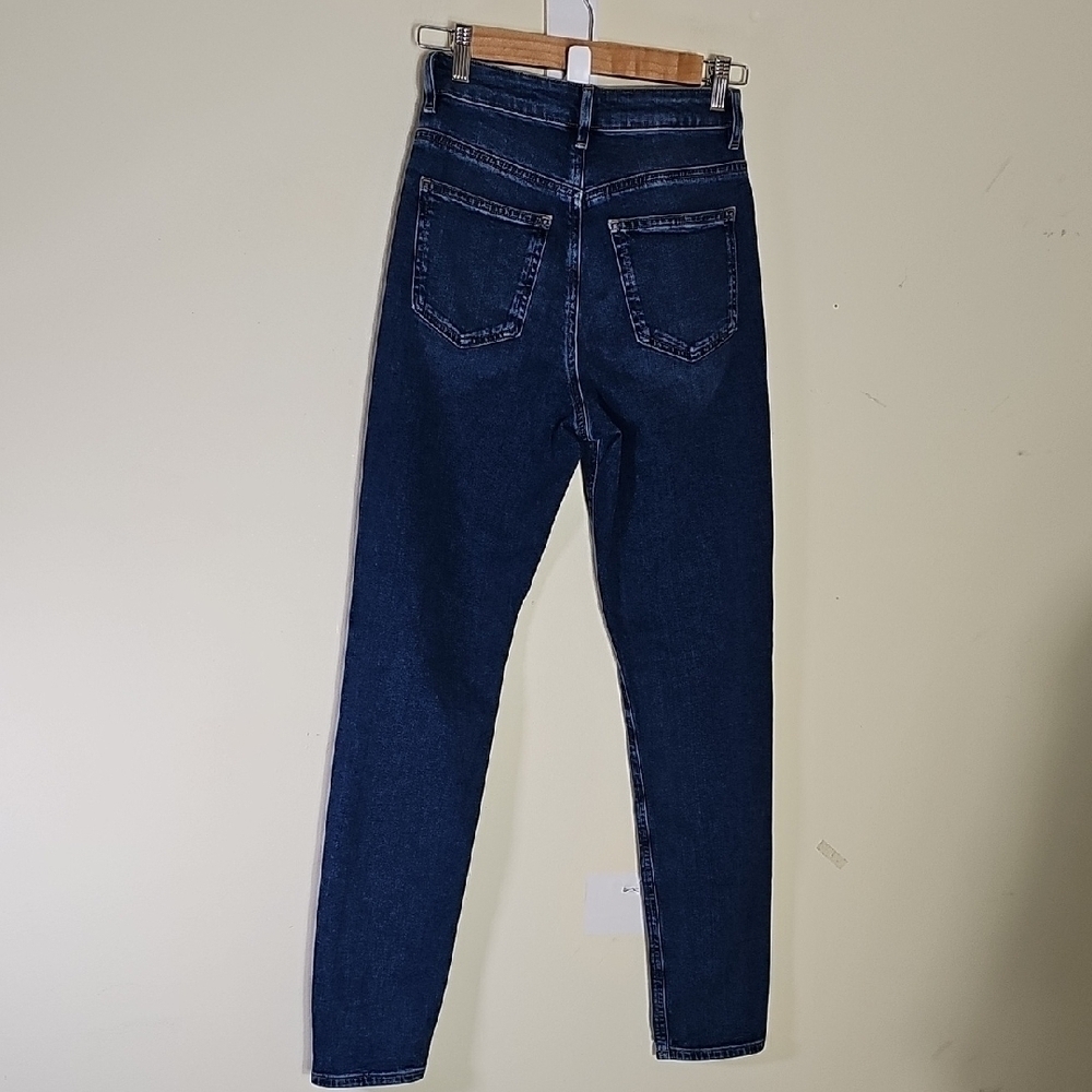 OSOS High Rise Blue Jeans with Tapered Leg Size 25/34 - Picture 6 of 11